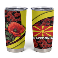 Macedonia Tumbler Cup with Red Poppy Flower and Curved Panel Design - Wonder Print Shop