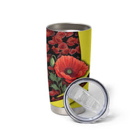 Macedonia Tumbler Cup with Red Poppy Flower and Curved Panel Design - Wonder Print Shop