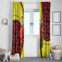 Macedonia Window Curtain with Red Poppy Flower and Curved Panel Design - Wonder Print Shop