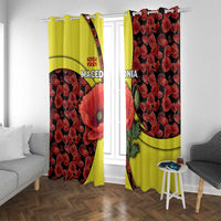 Macedonia Window Curtain with Red Poppy Flower and Curved Panel Design - Wonder Print Shop