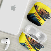 Macedonia AirPods Case with Forest Wolf and Sunset Silhouette Design - Wonder Print Shop