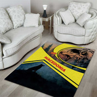 Macedonia Area Rug with Forest Wolf and Sunset Silhouette Design - Wonder Print Shop