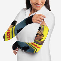 Macedonia Arm Sleeves with Forest Wolf and Sunset Silhouette Design - Wonder Print Shop