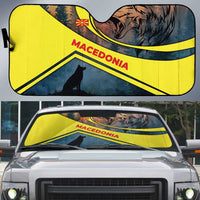 Macedonia Auto Sun Shade with Forest Wolf and Sunset Silhouette Design - Wonder Print Shop