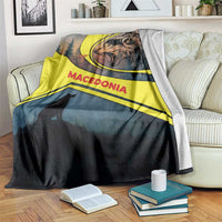 Macedonia Blanket with Forest Wolf and Sunset Silhouette Design - Wonder Print Shop