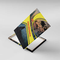 Macedonia Canvas Wall Art with Forest Wolf and Sunset Silhouette Design - Wonder Print Shop