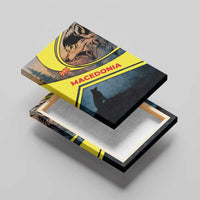 Macedonia Canvas Wall Art with Forest Wolf and Sunset Silhouette Design - Wonder Print Shop