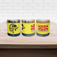 Macedonia Ceramic Mug with Forest Wolf and Sunset Silhouette Design - Wonder Print Shop