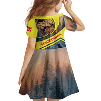 Macedonia Family Matching Mermaid Dress and Hawaiian Shirt with Forest Wolf and Sunset Silhouette Design - Wonder Print Shop