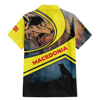 Macedonia Family Matching Mermaid Dress and Hawaiian Shirt with Forest Wolf and Sunset Silhouette Design - Wonder Print Shop