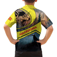 Macedonia Family Matching Puletasi and Hawaiian Shirt with Forest Wolf and Sunset Silhouette Design - Wonder Print Shop