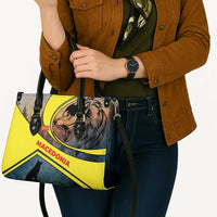 Macedonia Leather Bag with Forest Wolf and Sunset Silhouette Design - Wonder Print Shop