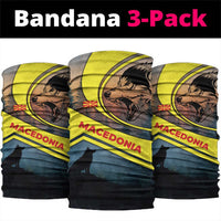 Macedonia Neck Gaiter with Forest Wolf and Sunset Silhouette Design TS04