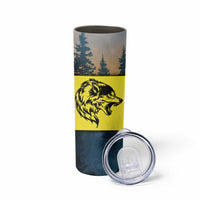Macedonia Skinny Tumbler with Forest Wolf and Sunset Silhouette Design - Wonder Print Shop