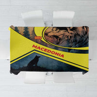 Macedonia Tablecloth with Forest Wolf and Sunset Silhouette Design - Wonder Print Shop