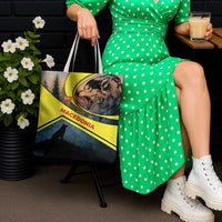 Macedonia Tote Bag with Forest Wolf and Sunset Silhouette Design - Wonder Print Shop