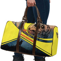 Macedonia Travel Bag with Forest Wolf and Sunset Silhouette Design - Wonder Print Shop