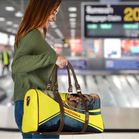 Macedonia Travel Bag with Forest Wolf and Sunset Silhouette Design - Wonder Print Shop