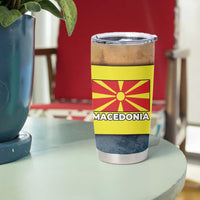 Macedonia Tumbler Cup with Forest Wolf and Sunset Silhouette Design - Wonder Print Shop