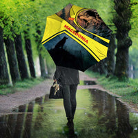 Macedonia Umbrella with Forest Wolf and Sunset Silhouette Design - Wonder Print Shop