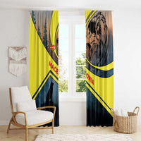Macedonia Window Curtain with Forest Wolf and Sunset Silhouette Design - Wonder Print Shop