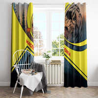 Macedonia Window Curtain with Forest Wolf and Sunset Silhouette Design - Wonder Print Shop