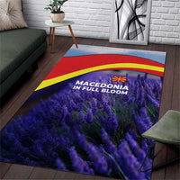 Macedonia Area Rug with Lavender Field and Bloom Curve Design - Wonder Print Shop