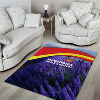 Macedonia Area Rug with Lavender Field and Bloom Curve Design - Wonder Print Shop