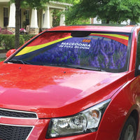Macedonia Auto Sun Shade with Lavender Field and Bloom Curve Design - Wonder Print Shop