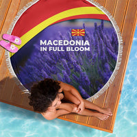 Macedonia Beach Blanket with Lavender Field and Bloom Curve Design - Wonder Print Shop