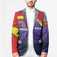 Macedonia Blazer with Lavender Field and Bloom Curve Design - Wonder Print Shop