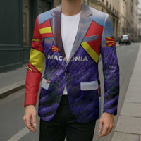 Macedonia Blazer with Lavender Field and Bloom Curve Design - Wonder Print Shop