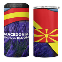 Macedonia 4 in 1 Can Cooler Tumbler with Lavender Field and Bloom Curve Design - Wonder Print Shop