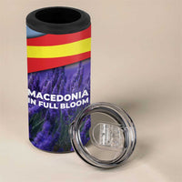 Macedonia 4 in 1 Can Cooler Tumbler with Lavender Field and Bloom Curve Design - Wonder Print Shop