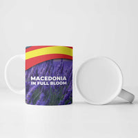 Macedonia Ceramic Mug with Lavender Field and Bloom Curve Design - Wonder Print Shop