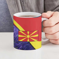 Macedonia Ceramic Mug with Lavender Field and Bloom Curve Design - Wonder Print Shop