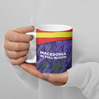 Macedonia Ceramic Mug with Lavender Field and Bloom Curve Design - Wonder Print Shop