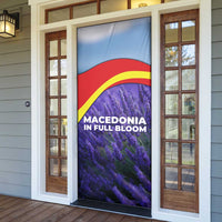 Macedonia Door Cover with Lavender Field and Bloom Curve Design - Wonder Print Shop