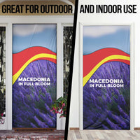 Macedonia Door Cover with Lavender Field and Bloom Curve Design - Wonder Print Shop
