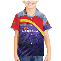 Macedonia Family Matching Mermaid Dress and Hawaiian Shirt with Lavender Field and Bloom Curve Design - Wonder Print Shop