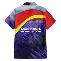 Macedonia Family Matching Off The Shoulder Long Sleeve Dress and Hawaiian Shirt with Lavender Field and Bloom Curve Design - Wonder Print Shop