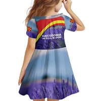 Macedonia Family Matching Off Shoulder Maxi Dress and Hawaiian Shirt with Lavender Field and Bloom Curve Design - Wonder Print Shop