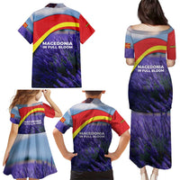 Macedonia Family Matching Puletasi and Hawaiian Shirt with Lavender Field and Bloom Curve Design - Wonder Print Shop