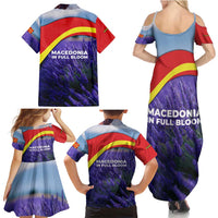 Macedonia Family Matching Summer Maxi Dress and Hawaiian Shirt with Lavender Field and Bloom Curve Design - Wonder Print Shop