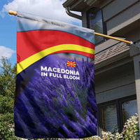 Macedonia Garden Flag with Lavender Field and Bloom Curve Design - Wonder Print Shop