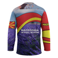 Macedonia Hockey Jersey with Lavender Field and Bloom Curve Design - Wonder Print Shop