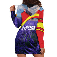 Macedonia Hoodie Dress with Lavender Field and Bloom Curve Design - Wonder Print Shop