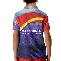 Macedonia Kid Polo Shirt with Lavender Field and Bloom Curve Design - Wonder Print Shop