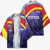 Macedonia Kimono with Lavender Field and Bloom Curve Design - Wonder Print Shop