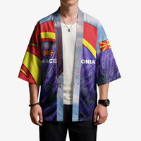 Macedonia Kimono with Lavender Field and Bloom Curve Design - Wonder Print Shop